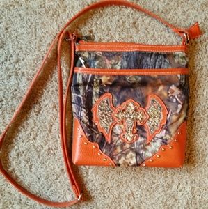 Camo and Bling Cross-Body Purse