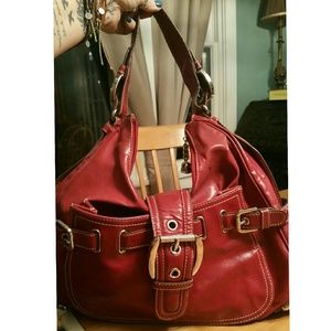 Terrific large red hobo bag