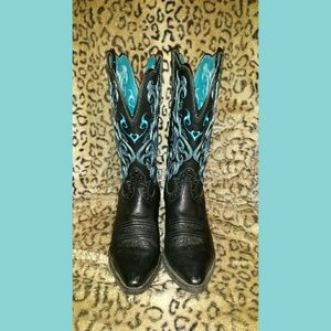 Justin Black & Turquoise boots