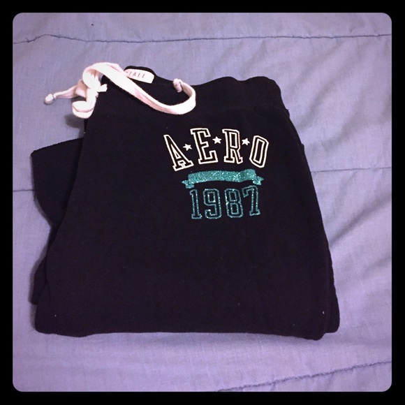Aeropostale Black Drawstring Sweatpants