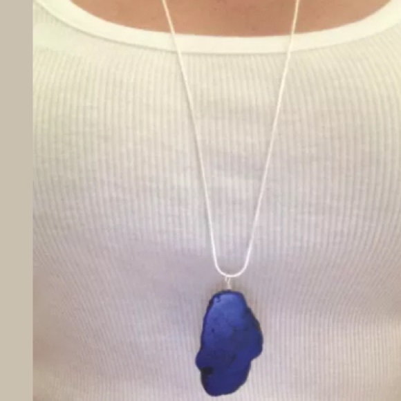 Emmyandellie Jewelry - Genuine raw Sapphire Turquoise & Sterling necklace