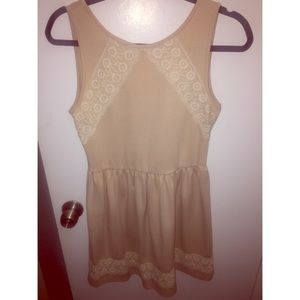 ❌SOLD❌ Cream dress with lace embroidery