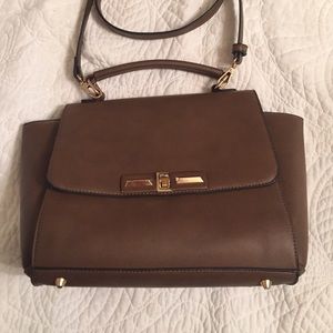 Brown satchel handbag