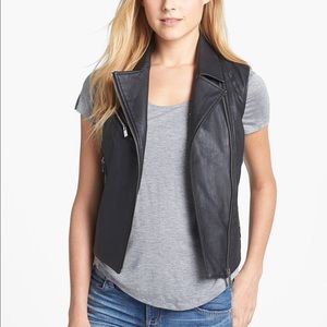 Vince Camuto Black faux leather vest