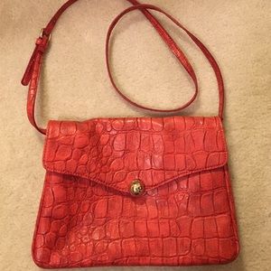 Red mango snakeskin cross body