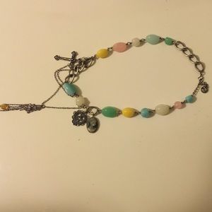 Sterling silver with colorful stones necklace!!!