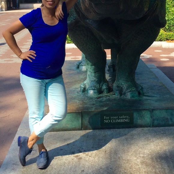 Maternity cropped pant- blue