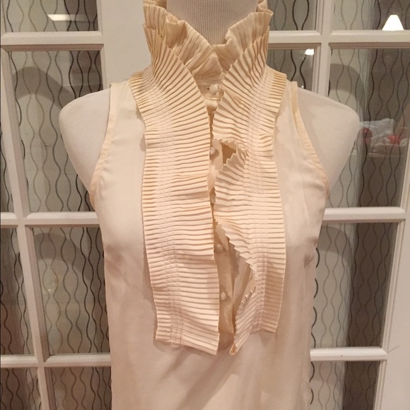 Silk Beneton Ruffled Collar Blouse