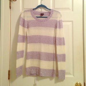 Purple and White Striped Rue 21 Sweater