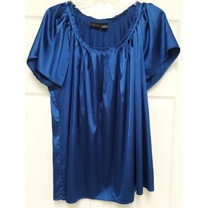 Cobalt blue silk top