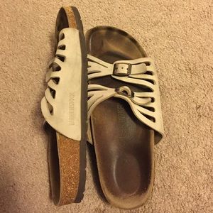 BRAIDED TAN BIRKENSTOCKS