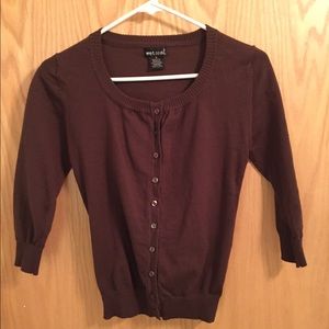 Brown Button Down Sweater - Small