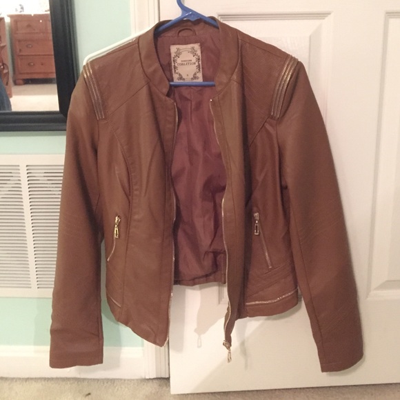 Brown leather jacket