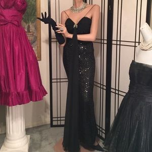 Ladies Vintage Long Sequin Dress