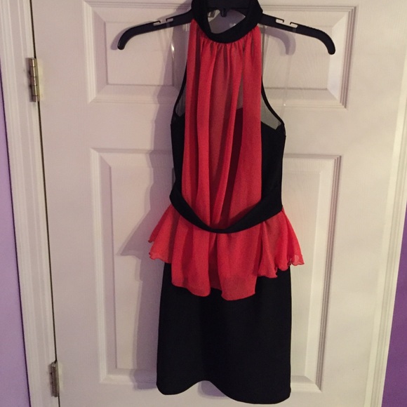 Black and Red Peplum Dress