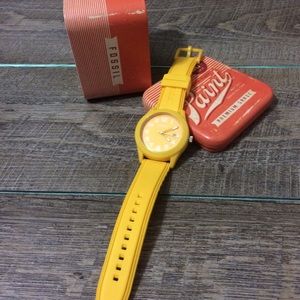 Authentic fossil yellow watch