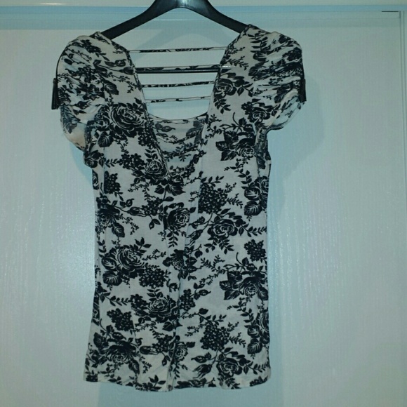 Black and White Floral Shirt