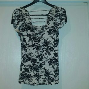 Black and White Floral Shirt