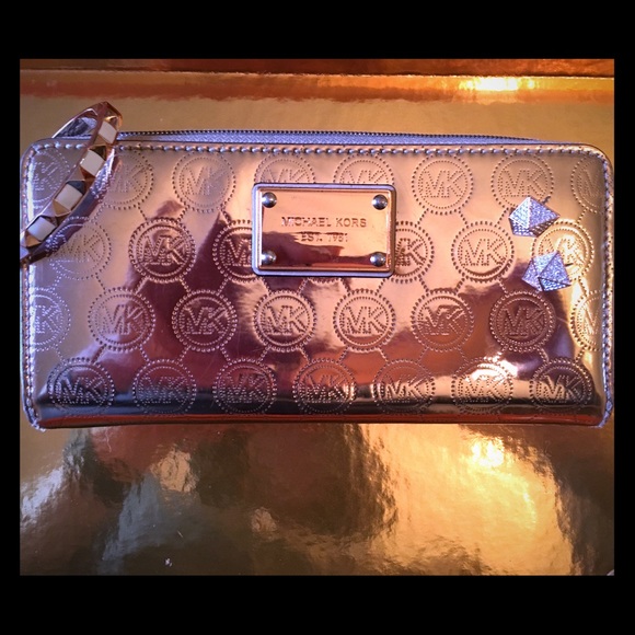 Michael Kors Rose Gold reflective wallet