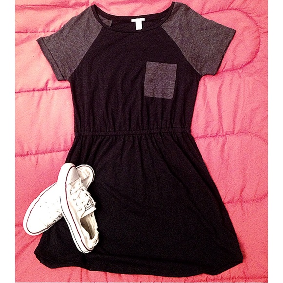 Black and grey Baseball t shirt dress