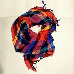 SALE: Colorful Plaid Tassle Scarf