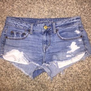 Distressed A&E Jean shorts