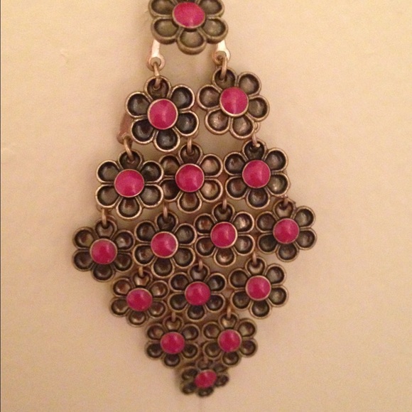 Jessica Simpson Floral Hobo Chic Earrings