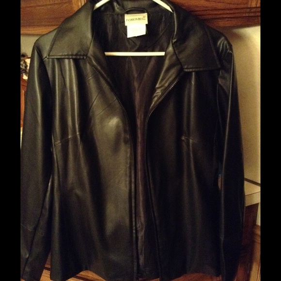 Black faux leather jacket