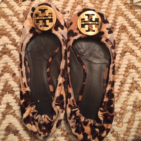 Cheetah calf hair Tory Burch flats