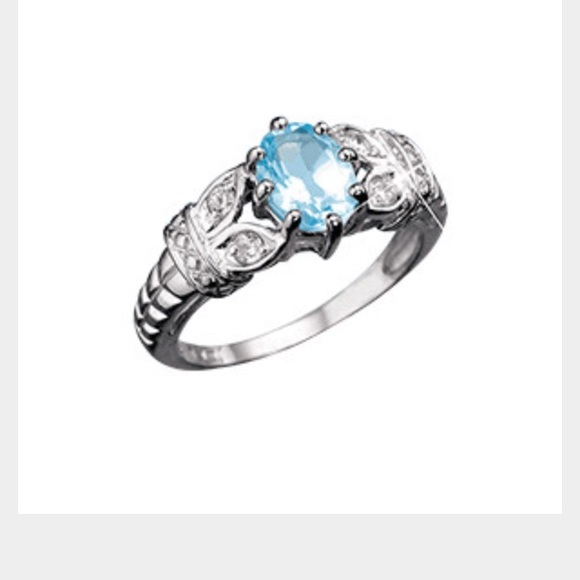 Sterling Silver Genuine Blue Topaz Ring