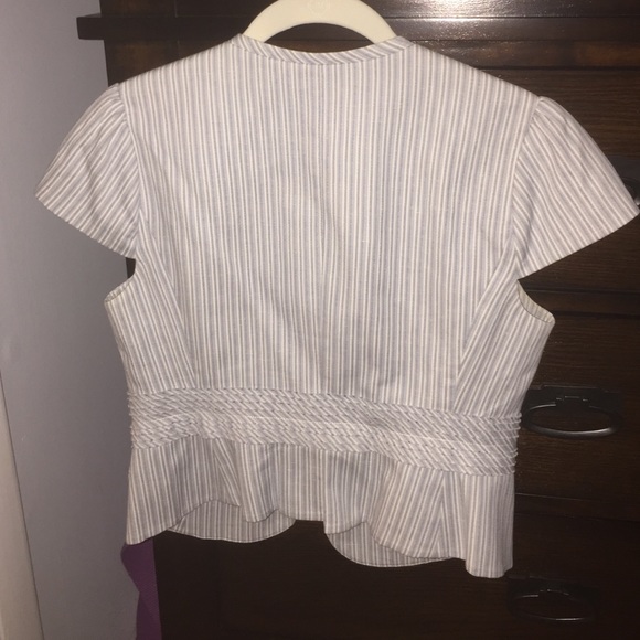 Like New! BCBG Spring blazer blue/white striped - Picture 3 of 3