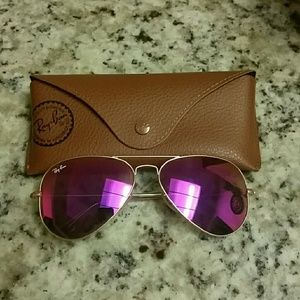 Authentic Ray-Ban pink aviator flash lenses