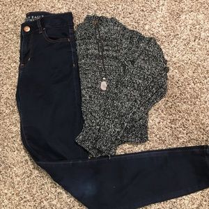 Super dark wash high waisted American Eagle Jeans