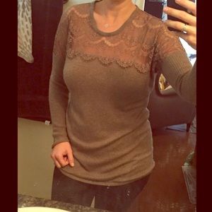 Brown lace sweater