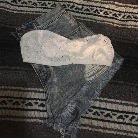 White eyelet bandeau $5