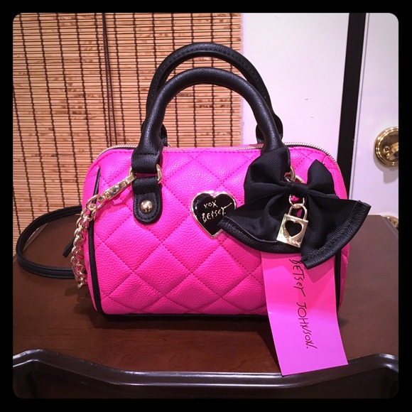Betsey Johnson mini barrel pink purse