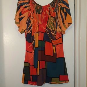 Printed top ,multi colors, plus size