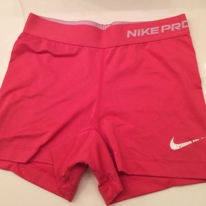 Pink nike pro shorts
