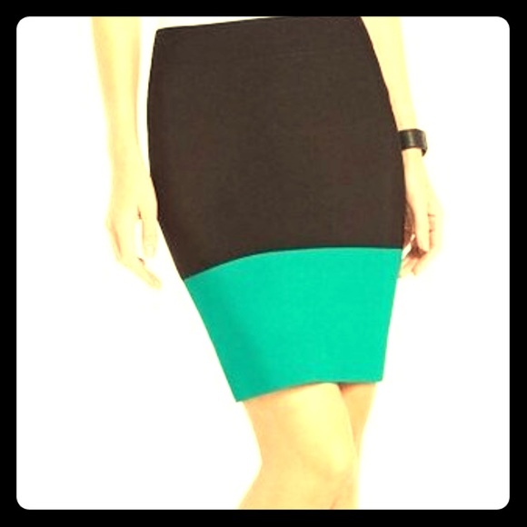 BCBGMAXAZRIA
Green Scarlett Colorblock Power Skirt