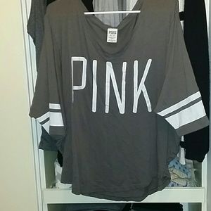 Pink taupe loose shirt m-l