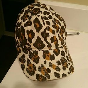 J crew cheetah print baseball cap