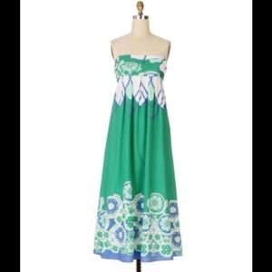 Anthropologie Cool Water Strapless Dress Size 4