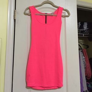 xs neon pink bodycon dress from Charlotte Russe