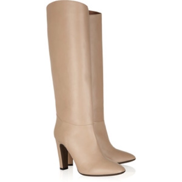 Valentino | Shoes | Valentino Knee High Leather Boots Nude Size 75 ...