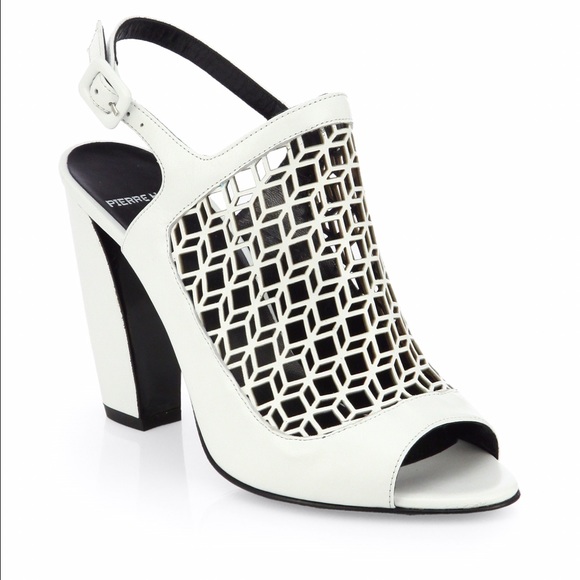 Pierre Hardy Leather Heels, White, Size 38