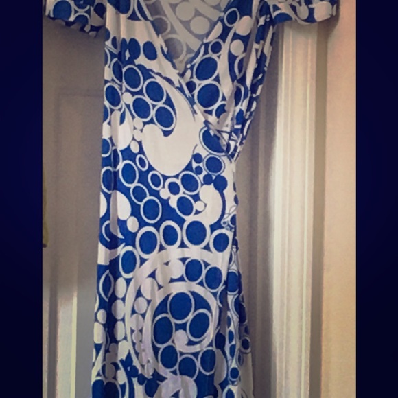 Beautiful Blue Silk Pattern Dress