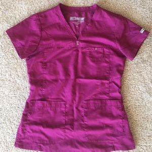 Greys Anatomy maroon scrub top