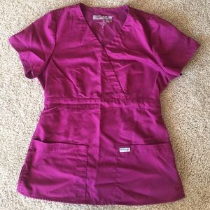 Greys Anatomy maroon scrub top