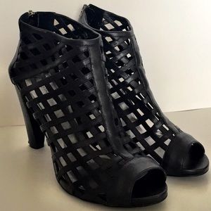 BCBGirls Hosty Peep-Toe Ankle Boot