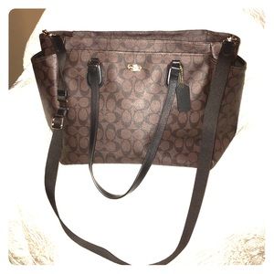 COACH leather tote/ baby bag
